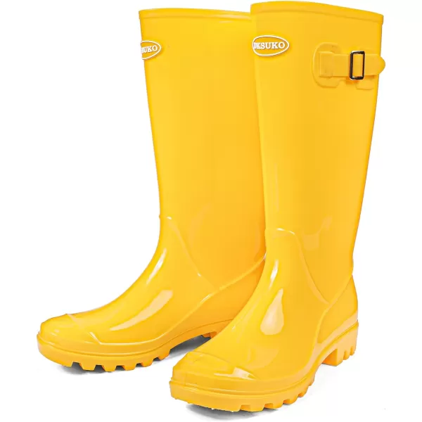 DKSUKO Women's Tall Rain Boots Garden Boots Waterproof Wellington Rubber Boots