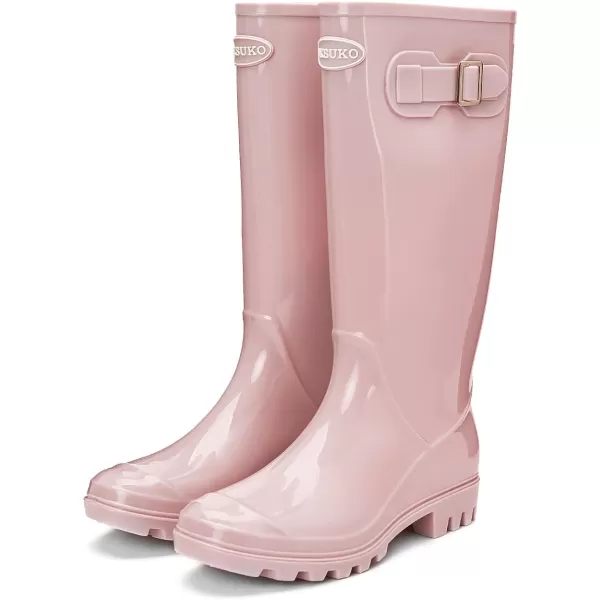 DKSUKO Women's Tall Rain Boots Garden Boots Waterproof Wellington Rubber Boots