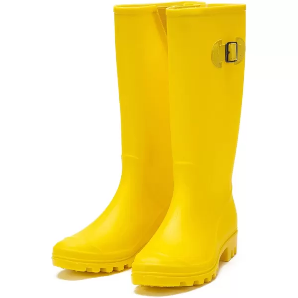 DKSUKO Women's Tall Rain Boots Garden Boots Waterproof Wellington Rubber Boots