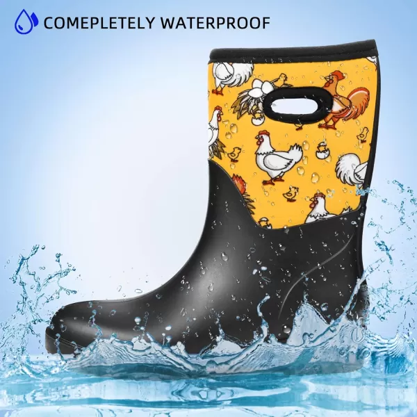 DKSUKO Women's Warm Snow Boots Waterproof High Performance Winter Rubber Rain Boots for Women