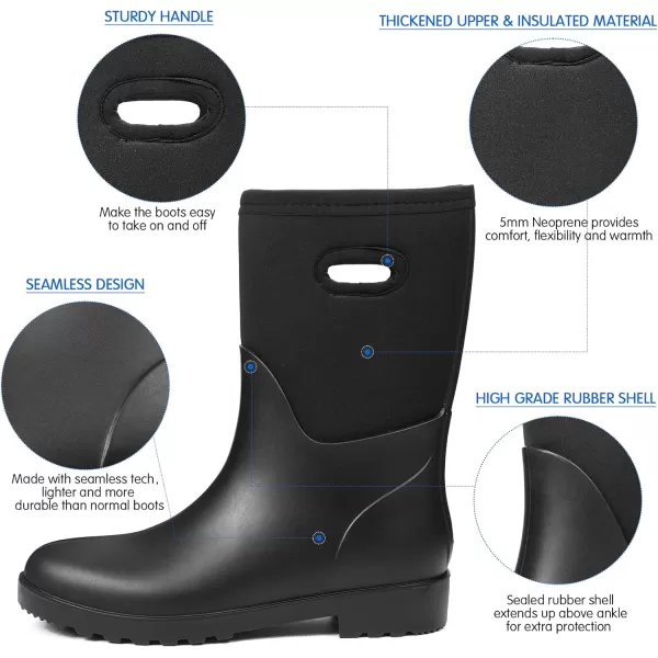 DKSUKO Women's Warm Snow Boots Waterproof High Performance Winter Rubber Rain Boots for Women