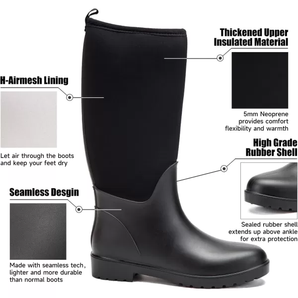 DKSUKO Women's Warm Snow Boots Waterproof High Performance Winter Rubber Rain Boots for Women