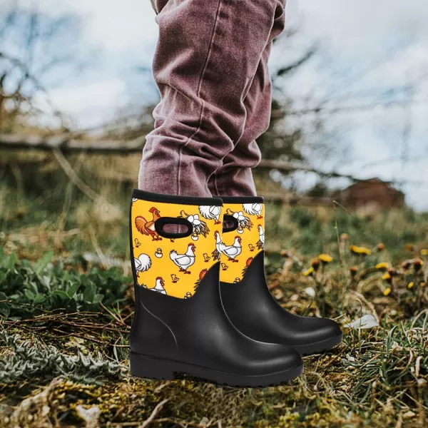 DKSUKO Women's Warm Snow Boots Waterproof High Performance Winter Rubber Rain Boots for Women