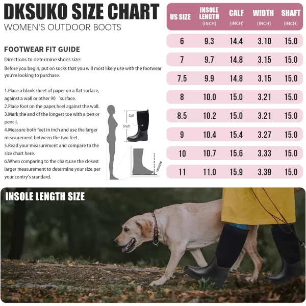 DKSUKO Women's Warm Snow Boots Waterproof High Performance Winter Rubber Rain Boots for Women
