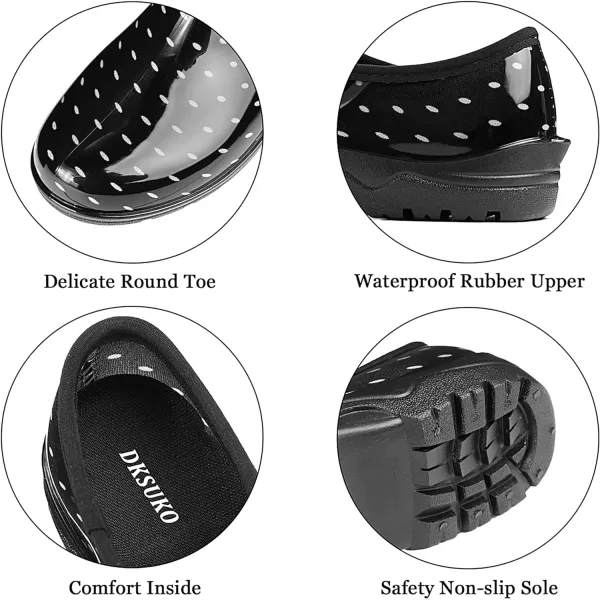 DKSUKO Women's Waterproof Garden Shoe Lightweight Rain Footwear with Comfort Insole