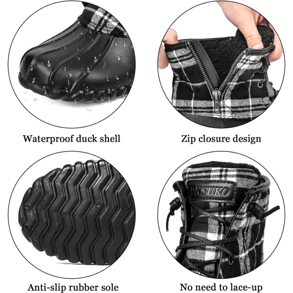 DKSUKO Women's Winter Duck Boots with Waterproof Zipper Rain Boots for Women