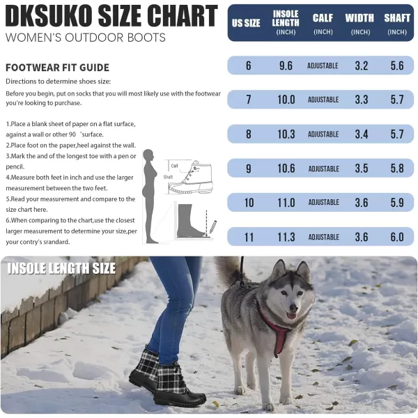 DKSUKO Women's Winter Duck Boots with Waterproof Zipper Rain Boots for Women
