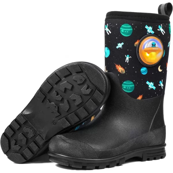 DKSUKO Kid's Muck Rain Boots for Girls and Boys,Winter Snow Waterproof Insulated Neoprene Rubber Boots