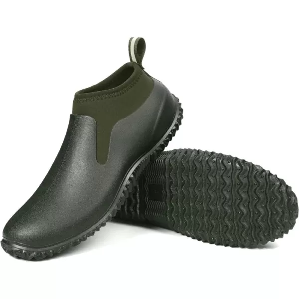DKSUKO Unisex Waterproof Garden Shoes, Muck Ankle Rain Boot, Rubber Outdoor Footwear with Comfortable Anti-slip Outsole for Men and Women