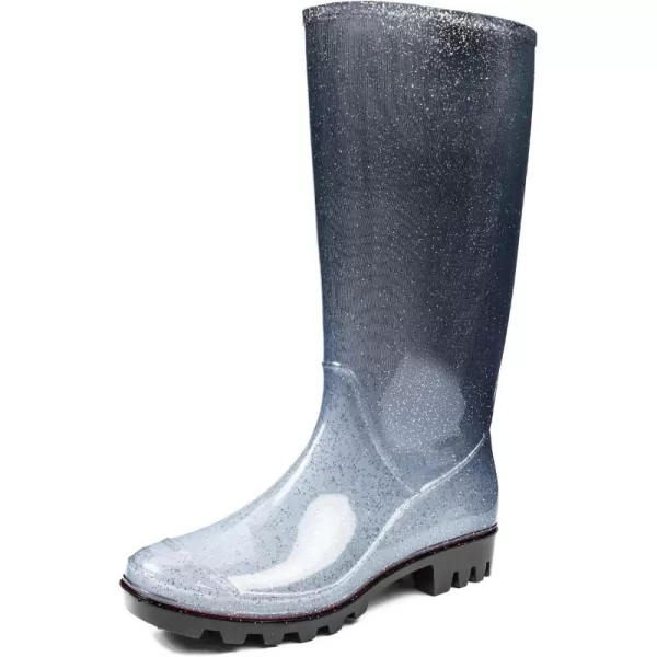 DKSUKO Waterproof Womens Rain Boots insulated,Lightweight Rubber fashion Wellies in Gardening,Warm and Comfortable Wide Calf Rain Boots with Glossy in Outdoor