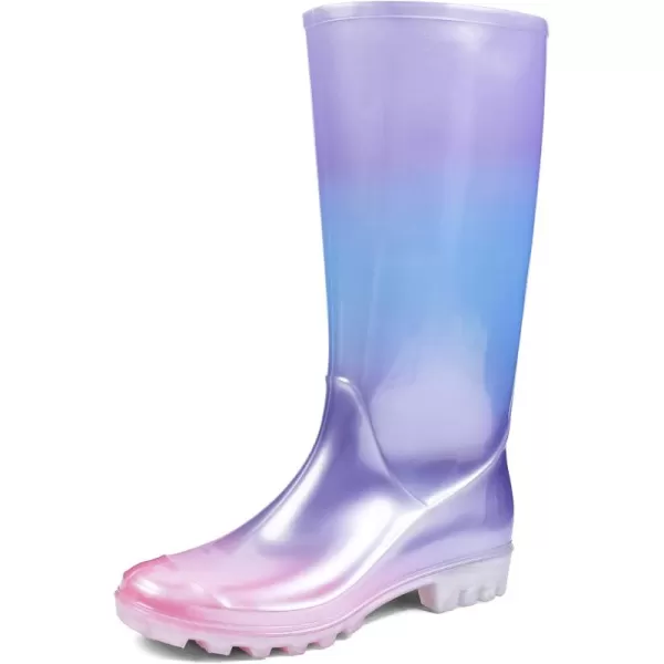 DKSUKO Waterproof Womens Rain Boots insulated,Lightweight Rubber fashion Wellies in Gardening,Warm and Comfortable Wide Calf Rain Boots with Glossy in Outdoor