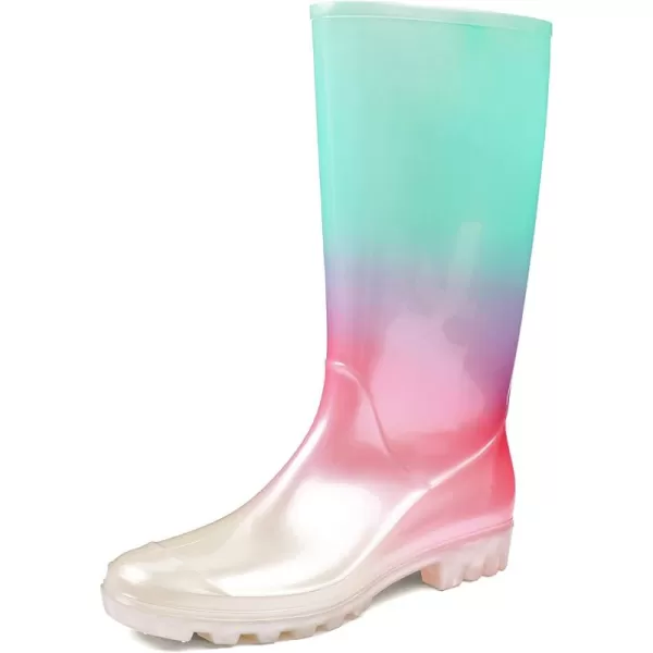 DKSUKO Waterproof Womens Rain Boots insulated,Lightweight Rubber fashion Wellies in Gardening,Warm and Comfortable Wide Calf Rain Boots with Glossy in Outdoor