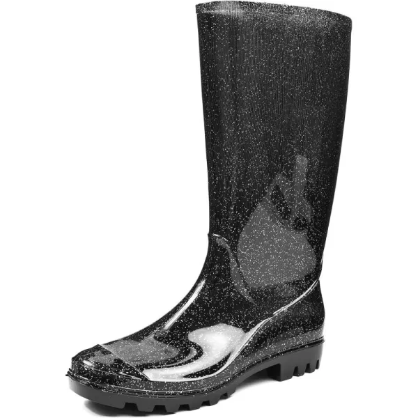 DKSUKO Waterproof Womens Rain Boots insulated,Lightweight Rubber fashion Wellies in Gardening,Warm and Comfortable Wide Calf Rain Boots with Glossy in Outdoor