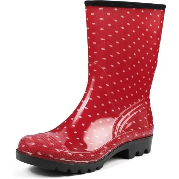 DKSUKO Waterproof Womens Rain Boots insulated,Lightweight Rubber fashion Wellies in Gardening,Warm and Comfortable Wide Calf Rain Boots with Glossy in Outdoor