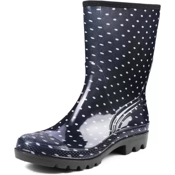 DKSUKO Waterproof Womens Rain Boots insulated,Lightweight Rubber fashion Wellies in Gardening,Warm and Comfortable Wide Calf Rain Boots with Glossy in Outdoor