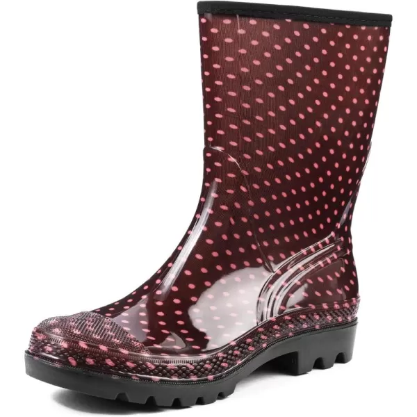 DKSUKO Waterproof Womens Rain Boots insulated,Lightweight Rubber fashion Wellies in Gardening,Warm and Comfortable Wide Calf Rain Boots with Glossy in Outdoor