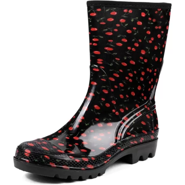 DKSUKO Waterproof Womens Rain Boots insulated,Lightweight Rubber fashion Wellies in Gardening,Warm and Comfortable Wide Calf Rain Boots with Glossy in Outdoor