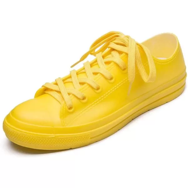 DKSUKO Women's Rain Boots Waterproof High Top Rain Shoes with Lace Up Anti-Slip Garden Shoes