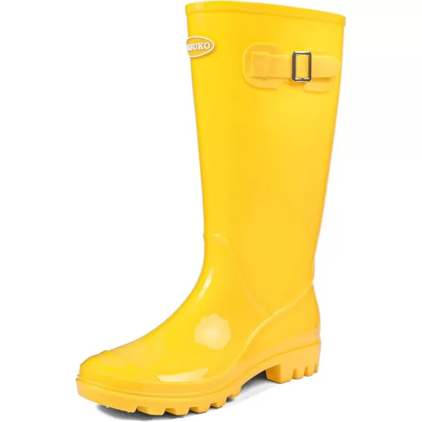 DKSUKO Women's Tall Rain Boots Garden Boots Waterproof Wellington Rubber Boots