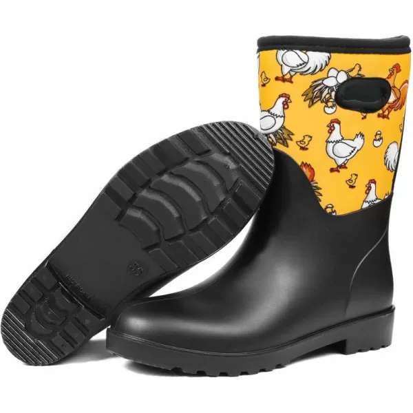 DKSUKO Women's Warm Snow Boots Waterproof High Performance Winter Rubber Rain Boots for Women