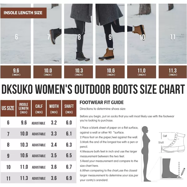 DKSUKO Women's Winter Duck Boots with Waterproof Zipper Rain Boots for Women