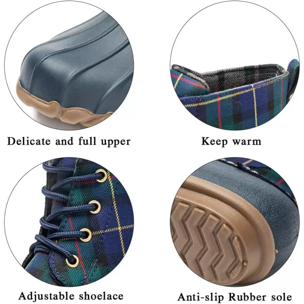 DKSUKO Women's Winter Duck Boots with Waterproof Zipper Rain Boots for Women