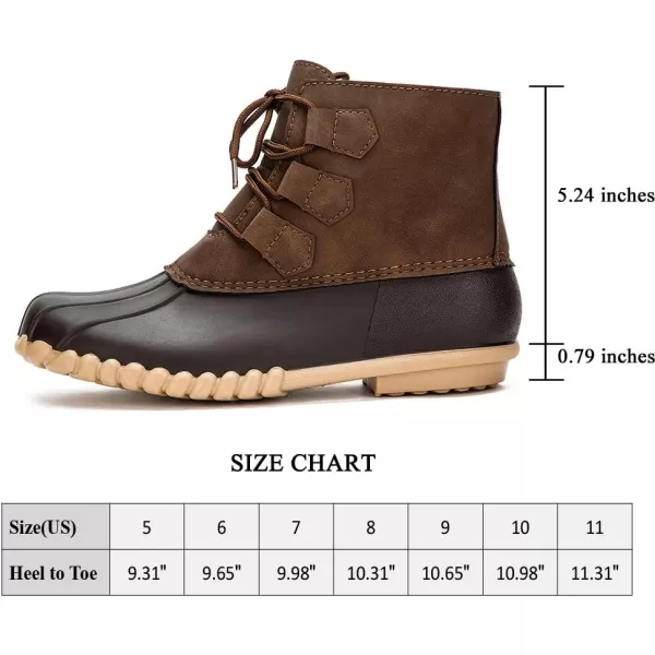 DKSUKO Women's Winter Duck Boots with Waterproof Zipper Rain Boots for Women