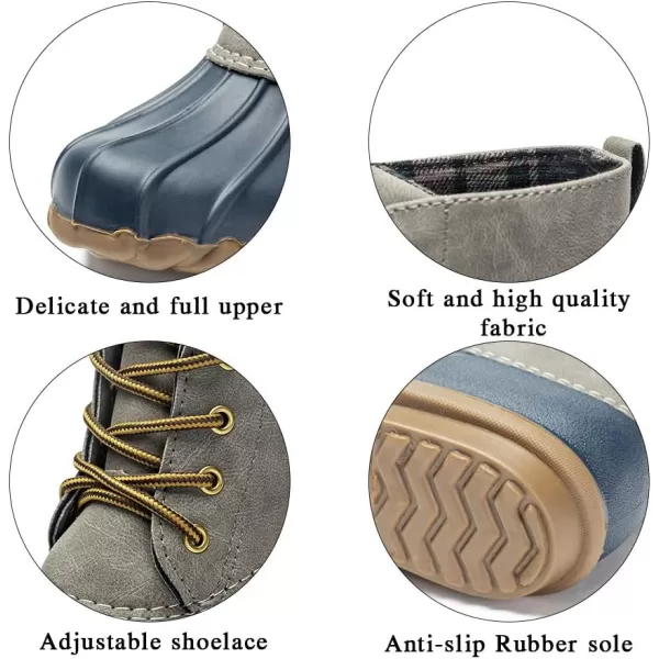 DKSUKO Women's Winter Duck Boots with Waterproof Zipper Rain Boots for Women