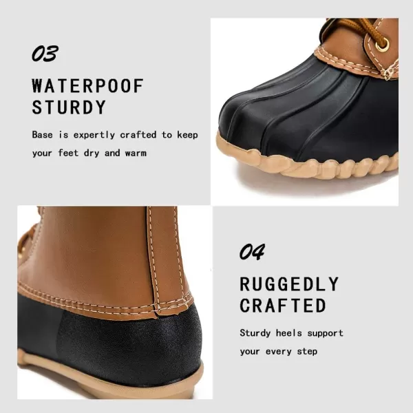 DKSUKO Women's Winter Duck Boots with Waterproof Zipper Rain Boots for Women