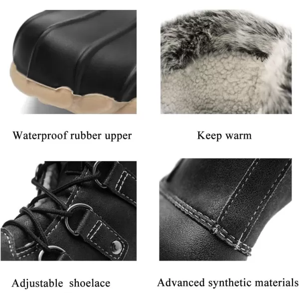 DKSUKO Women's Winter Duck Boots with Waterproof Zipper Rain Boots for Women