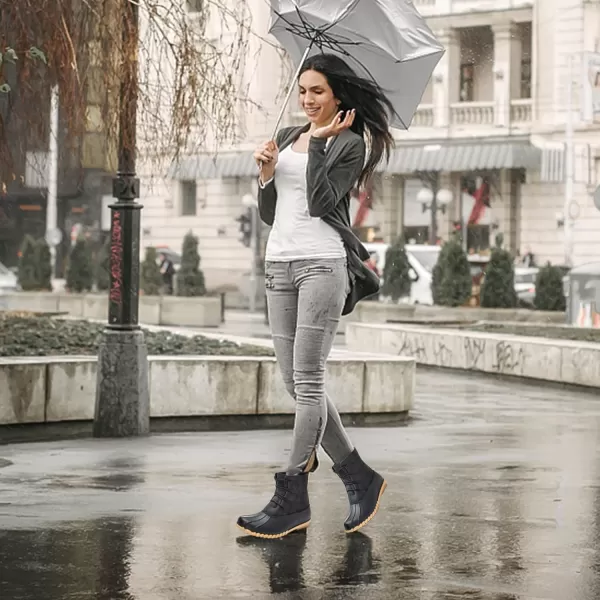 DKSUKO Women's Winter Duck Boots with Waterproof Zipper Rain Boots for Women