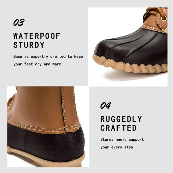DKSUKO Women's Winter Duck Boots with Waterproof Zipper Rain Boots for Women