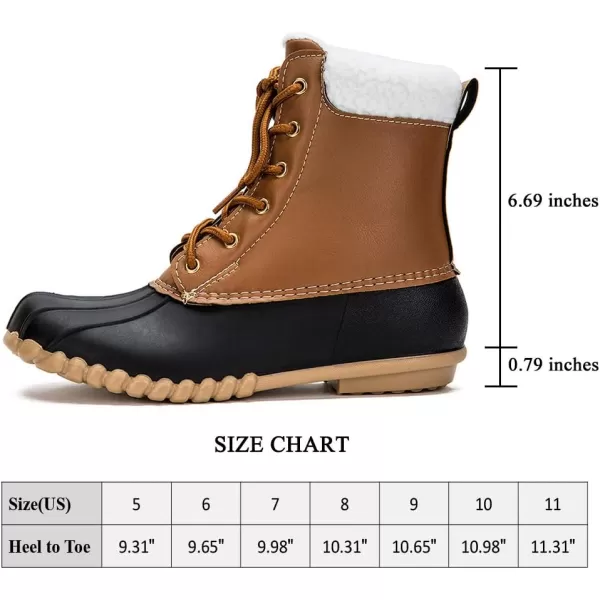 DKSUKO Women's Winter Duck Boots with Waterproof Zipper Rain Boots for Women