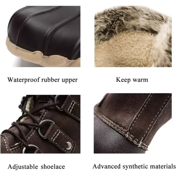 DKSUKO Women's Winter Duck Boots with Waterproof Zipper Rain Boots for Women