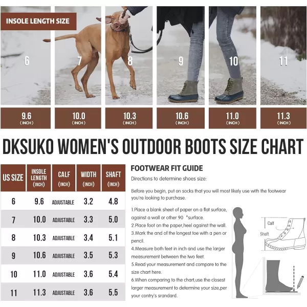 DKSUKO Women's Winter Duck Boots with Waterproof Zipper Rain Boots for Women