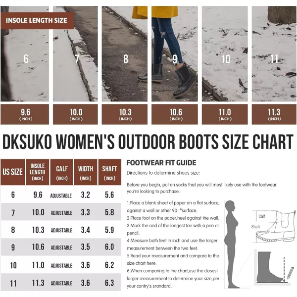 DKSUKO Women's Winter Duck Boots with Waterproof Zipper Rain Boots for Women