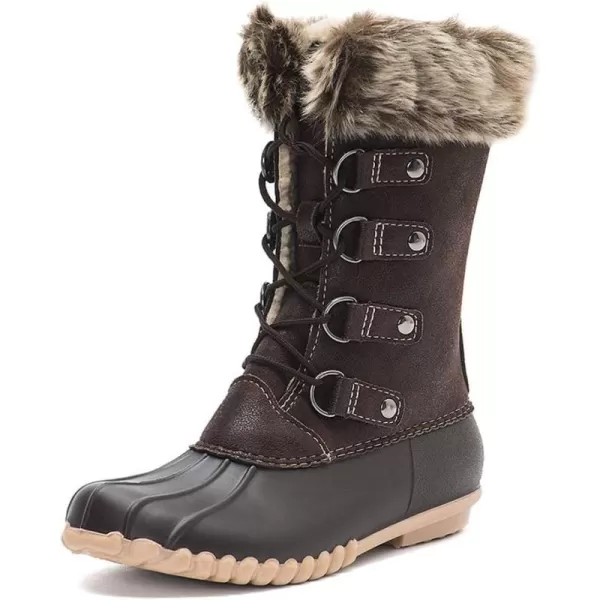 DKSUKO Women's Winter Duck Boots with Waterproof Zipper Rain Boots for Women