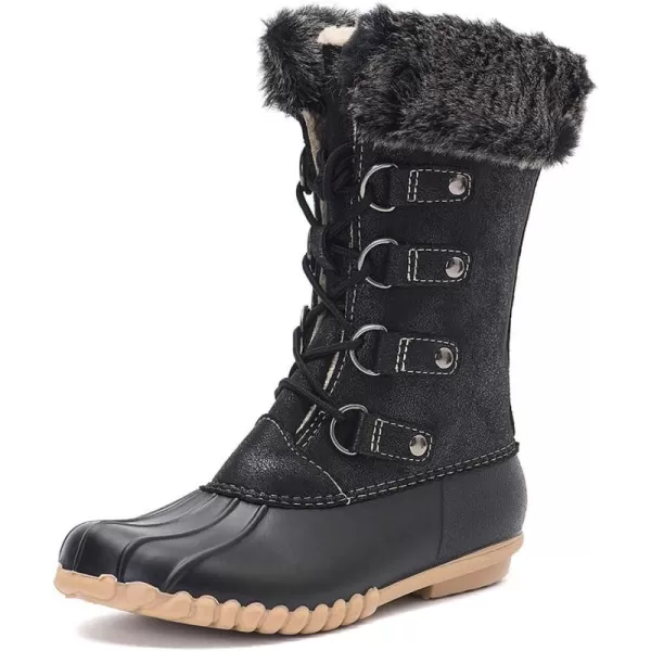 DKSUKO Women's Winter Duck Boots with Waterproof Zipper Rain Boots for Women