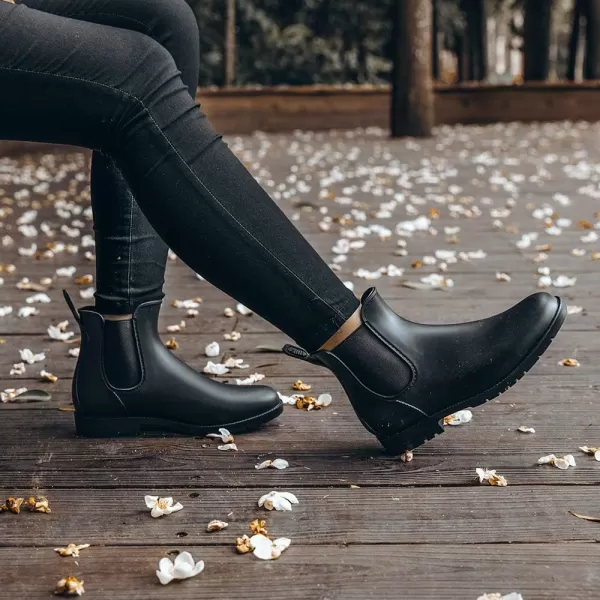 DKSUKO Women's Short Rain Boots Rubber Waterproof Garden Boots Elastic Slip On Ankle Chelsea Boot Fashion Insulated Rain Shoe for Outdoor Work Thick Sole