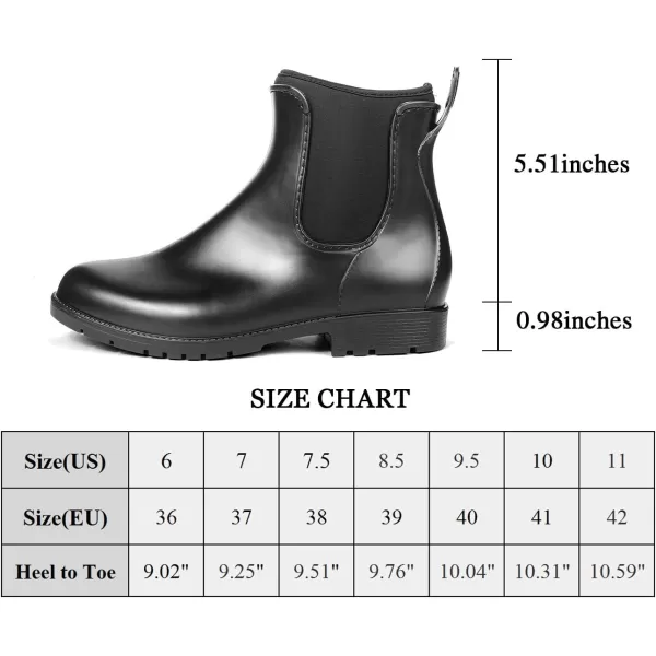 DKSUKO Women's Short Rain Boots Rubber Waterproof Garden Boots Elastic Slip On Ankle Chelsea Boot Fashion Insulated Rain Shoe for Outdoor Work Thick Sole