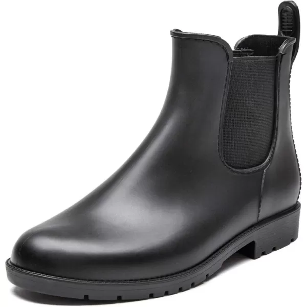 DKSUKO Women's Short Rain Boots Rubber Waterproof Garden Boots Elastic Slip On Ankle Chelsea Boot Fashion Insulated Rain Shoe for Outdoor Work Thick Sole