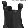 imageDKSUKO Womens Short Rain Boots Rubber Waterproof Garden Boots Elastic Slip On Ankle Chelsea Boot Fashion Insulated Rain Shoe for Outdoor Work Thick SoleBlack