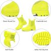 imageDKSUKO Womens Short Rain Boots Rubber Waterproof Garden Boots Elastic Slip On Ankle Chelsea Boot Fashion Insulated Rain Shoe for Outdoor Work Thick SoleFluorescent Green
