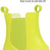 imageDKSUKO Womens Short Rain Boots Rubber Waterproof Garden Boots Elastic Slip On Ankle Chelsea Boot Fashion Insulated Rain Shoe for Outdoor Work Thick SoleFluorescent Green
