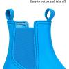 imageDKSUKO Womens Short Rain Boots Rubber Waterproof Garden Boots Elastic Slip On Ankle Chelsea Boot Fashion Insulated Rain Shoe for Outdoor Work Thick SoleRoyal Blue