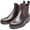 imageDKSUKO Womens Short Rain Boots Rubber Waterproof Garden Boots Elastic Slip On Ankle Chelsea Boot Fashion Insulated Rain Shoe for Outdoor Work Thick SoleBrown