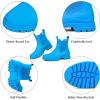 imageDKSUKO Womens Short Rain Boots Rubber Waterproof Garden Boots Elastic Slip On Ankle Chelsea Boot Fashion Insulated Rain Shoe for Outdoor Work Thick SoleRoyal Blue