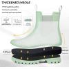 imageDKSUKO Womens Short Rain Boots Rubber Waterproof Garden Boots Elastic Slip On Ankle Chelsea Boot Fashion Insulated Rain Shoe for Outdoor Work Thick SoleMint Green