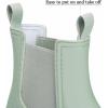 imageDKSUKO Womens Short Rain Boots Rubber Waterproof Garden Boots Elastic Slip On Ankle Chelsea Boot Fashion Insulated Rain Shoe for Outdoor Work Thick SoleMint Green