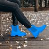 imageDKSUKO Womens Short Rain Boots Rubber Waterproof Garden Boots Elastic Slip On Ankle Chelsea Boot Fashion Insulated Rain Shoe for Outdoor Work Thick SoleRoyal Blue